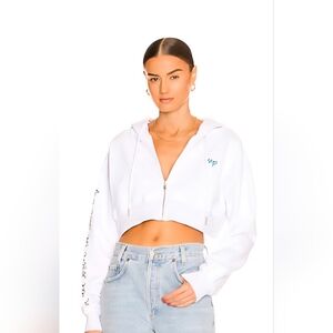 Mayfair The Label Treat Humans With Kindness Cropped Jacket/Hoodie Sz S/M